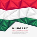 Hungary polygonal flag. Vector illustration. Abstract background in the form of colorful red, white and green stripes