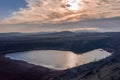 Hungary - red mud storage from drone view Royalty Free Stock Photo