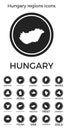 Hungary regions icons.