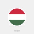 Hungary round flag icon with shadow Royalty Free Stock Photo