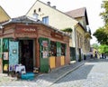 HUNGARY, SZENTENDRE - august 20, 2016: Street view. Shop of sou