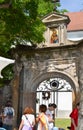 HUNGARY, SZENTENDRE: Tourists are walking on near church entrance.