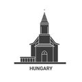 Hungary, travel landmark vector illustration
