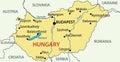 Hungary - vector map Royalty Free Stock Photo