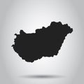 Hungary vector map. Black icon on white background. Royalty Free Stock Photo