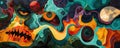 Hunger Pangs An abstract representation of hunger pangs, using distorted shapes and colors to evoke discomfort and unease