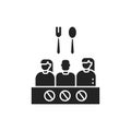 Hunger strike glyph black icon. Voluntary food refuse, nonviolent protest. Social protest. Pictogram for web page, mobile app, Royalty Free Stock Photo