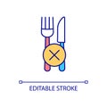 Hunger strike RGB color icon Royalty Free Stock Photo