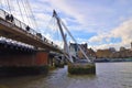 Hungerford Bridge and Golden Jubilee Bridges, London, UK