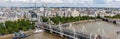 Hungerford bridge panorama in London