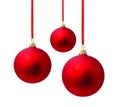 Hunging red christmas ball isolated