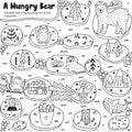 A Hungry Bear black and white labyrinth game for kids