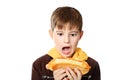 Hungry boy Royalty Free Stock Photo