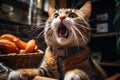 hungry cat asks for food generative ai