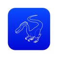Hungry dinosaur icon blue vector Royalty Free Stock Photo