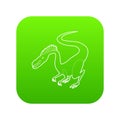 Hungry dinosaur icon green vector Royalty Free Stock Photo