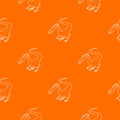 Hungry dinosaur pattern vector orange