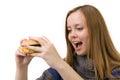 Hungry girl Royalty Free Stock Photo