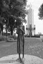 Hungry girl bronze monument of memorial to Victims of Famine