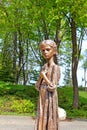 Hungry girl bronze monument of memorial to Victims of Famine, Kyiv