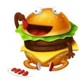 Hungry Hamburger. Realistic Fantastic Characters. Fantasy Nature Animals. Concept Art.