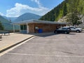 The Hungry Horse Dam and Reservoir Visitors Center near Glacier National Park in Hungry Horse, Montana