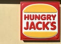 Hungry Jack`s restaurant logo sign