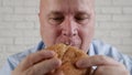 Hungry Person Eating a Tasty Hamburger, Enjoy Delicious Fast Food