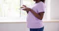 Hungry Pregnant Woman Eating Royalty Free Stock Photo