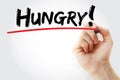 Hungry text with marker, business concept background Royalty Free Stock Photo