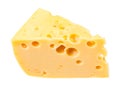 Hunk of yellow semi-hard swiss cheese isolated Royalty Free Stock Photo