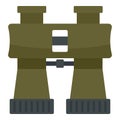 Hunter binoculars icon, flat style Royalty Free Stock Photo