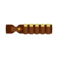 Hunter bullet belt icon, flat style