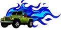 Hunter car jeep vector illustration on white background. digita hand draw design Royalty Free Stock Photo