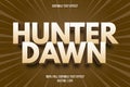 Hunter dawn editable text effect comic style Royalty Free Stock Photo