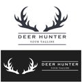 Hunter deer antler logo vector illustration design