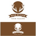 Hunter deer antler logo vector illustration design