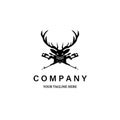 hunter deer vintage logo vector illustration minimalist icon design