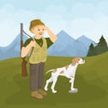 Hunter with dog. Royalty Free Stock Photo