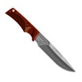 Hunter drop point knife, vector icon or clipart.