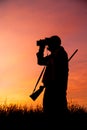 Hunter Glassing at Sunrise Royalty Free Stock Photo