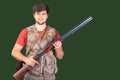 Hunter with his rifle Royalty Free Stock Photo