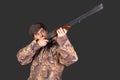 Hunter with his rifle Royalty Free Stock Photo