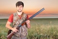 Hunter with his rifle Royalty Free Stock Photo