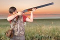 Hunter with his rifle Royalty Free Stock Photo