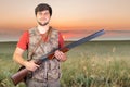 Hunter with his rifle Royalty Free Stock Photo