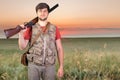 Hunter with his rifle Royalty Free Stock Photo