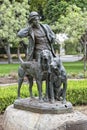 HUNTER & HOUNDS STATUE at beverly hills garden Royalty Free Stock Photo