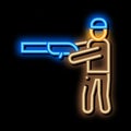 Hunter Hunting neon glow icon illustration