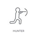 Hunter linear icon. Modern outline Hunter logo concept on white Royalty Free Stock Photo